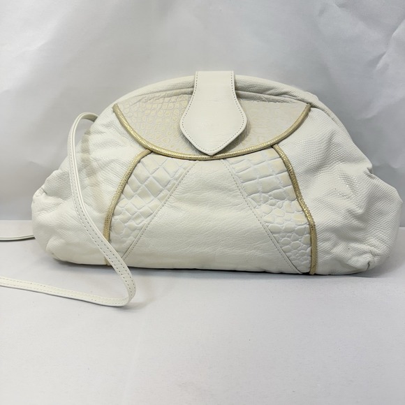 Vintage NWOT Fifth Avenue‎ Purse White Gold Trim Leather Patchwork Shoulder Bag main image 9